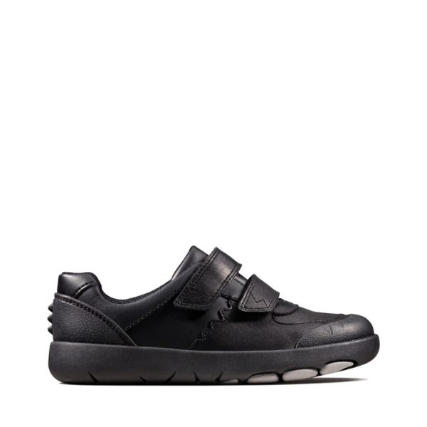 Clarks Girls Rex Pace Kid School Shoes Black | CA-9648720